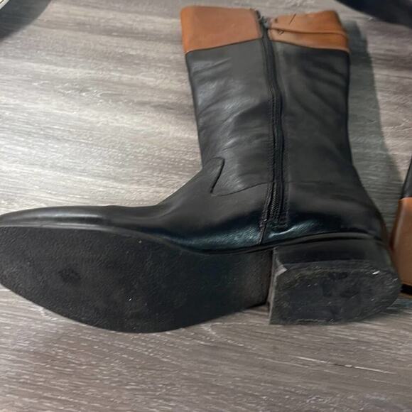 Ann Klein size 8 woman’s black/brown leather boots - Picture 9 of 12